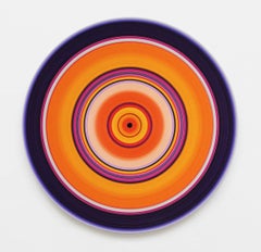 Orange Edition No.17 by Doris Marten - Oil on vinyl record, circles