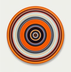 Pilgrim No. 37 by Doris Marten - Oil on vinyl, music, orange, abstract, hypnotic