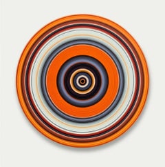 Pilgrim No. 37 by Doris Marten - Oil on vinyl, music, orange, abstract, hypnotic