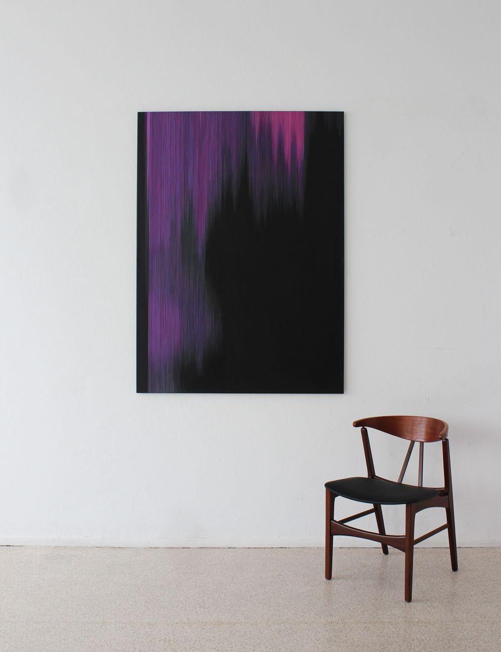 Pink Painting (Figure No.3) by Doris Marten - Abstract painting, dark tones For Sale 1