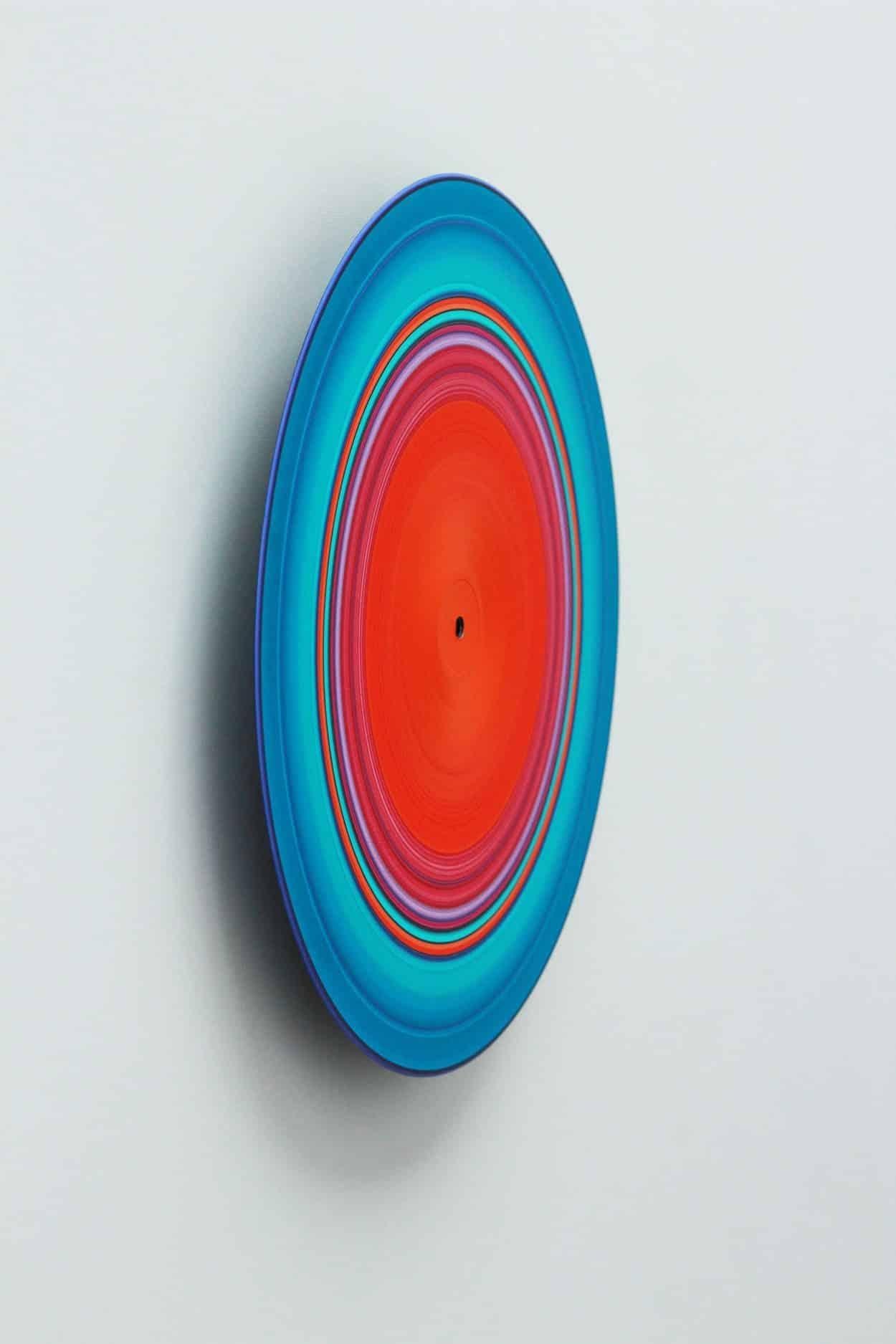 Turquoise Edition No.12 by Doris Marten - Painting on vinyl, music, pop colors For Sale 3