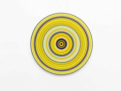 Yellow Edition No. 02m by Doris Marten - Oil on vinyl, music, circle, vivid