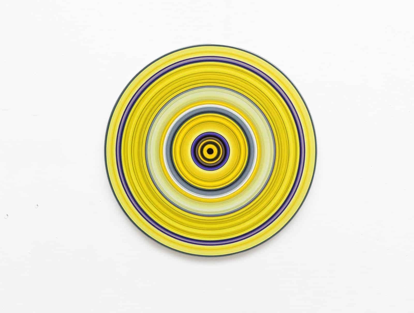 Yellow Edition No. 02m de Doris Marten - Huile sur vinyle, musique, cercle, Vivid