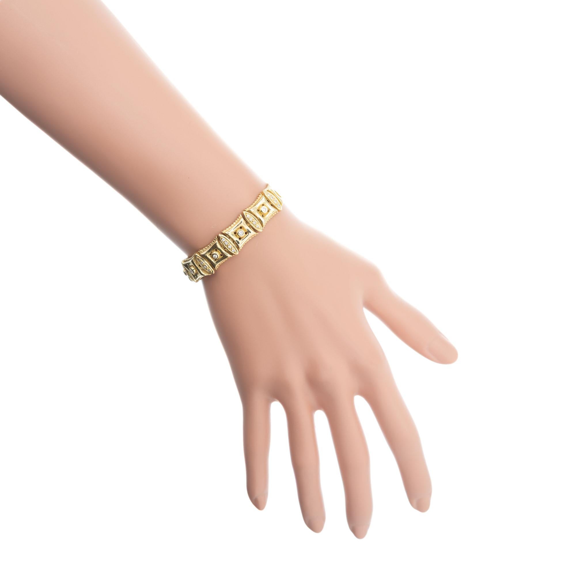 Doris Panos 1.00 Carat Diamond Yellow Gold Link Bracelet For Sale 1