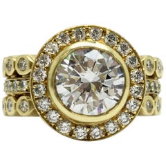 Doris Panos 18 Karat Yellow Gold Semi Mount Diamond Ring