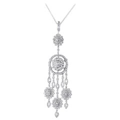 Doris Panos, collier pendentif Anastasia Diva en or blanc et diamants de 3,60 carats