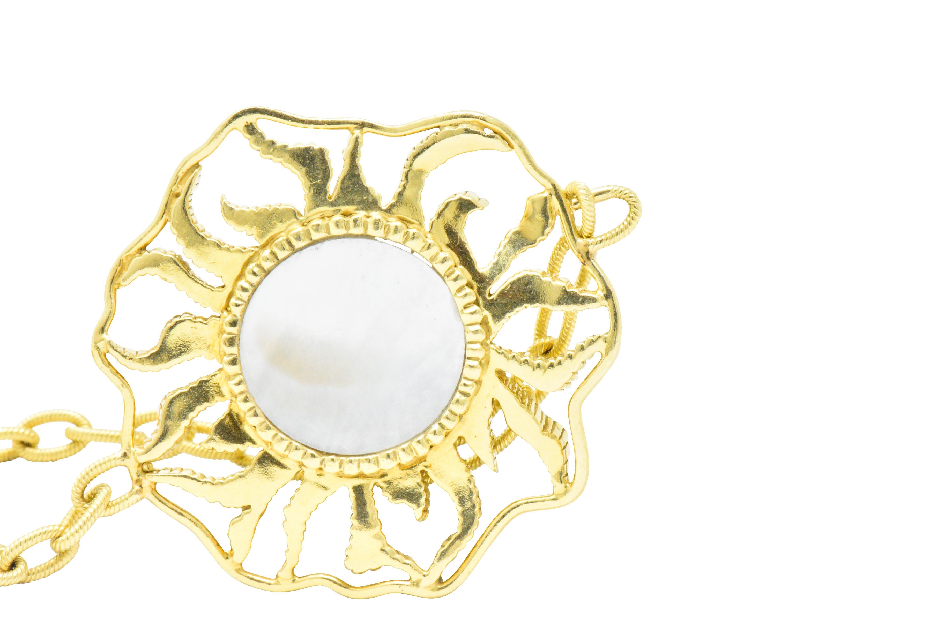 Women's or Men's Doris Panos Abalone 18 Karat Gold Necklace