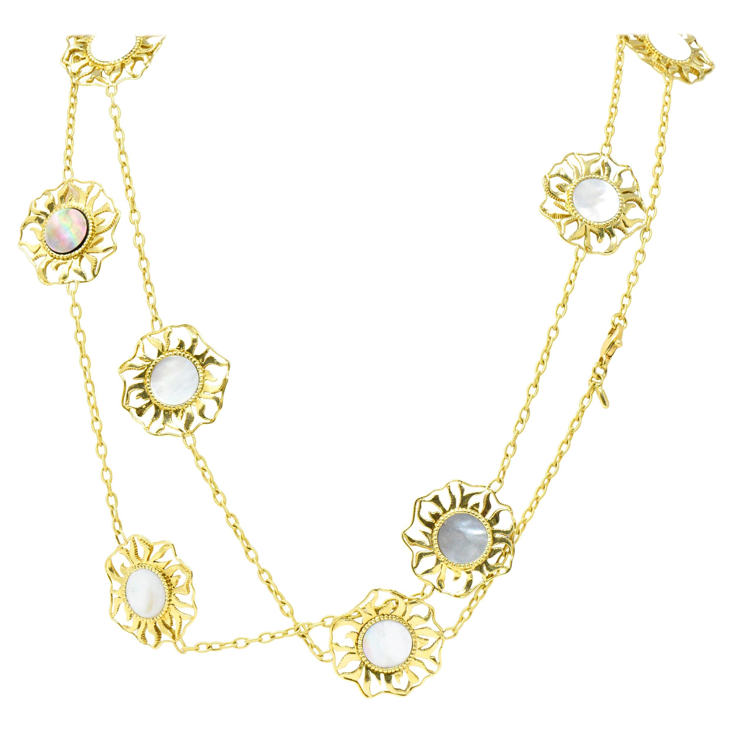 Doris Panos Abalone 18 Karat Gold Necklace