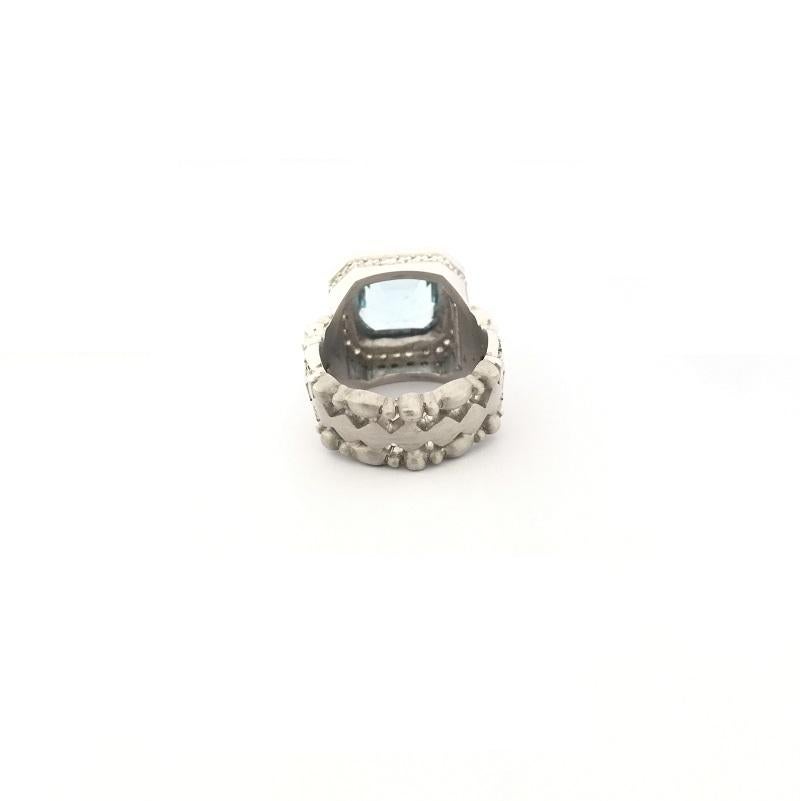 Women's or Men's Doris Panos Aquamarine and Diamond Ladies Ring RHM For Sale