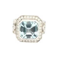 Doris Panos Damenring mit Aquamarin und Diamant RHM