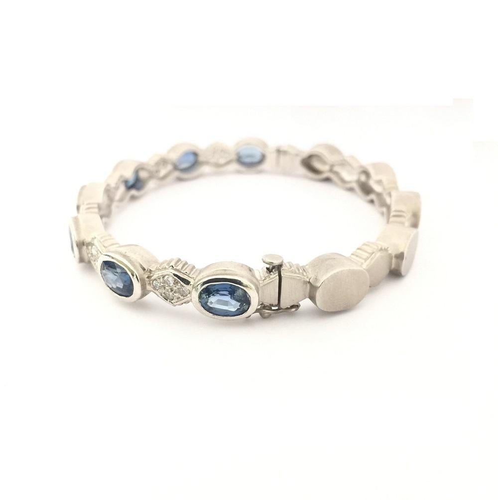 Women's or Men's Doris Panos Blue Sapphire and Diamonds Ladies Bangle BR607SA