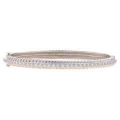 Vintage Doris Panos Diamond Bangle Bracelet 6 1/2" -White Gold 18k Rnd .50ctw Matte Rope