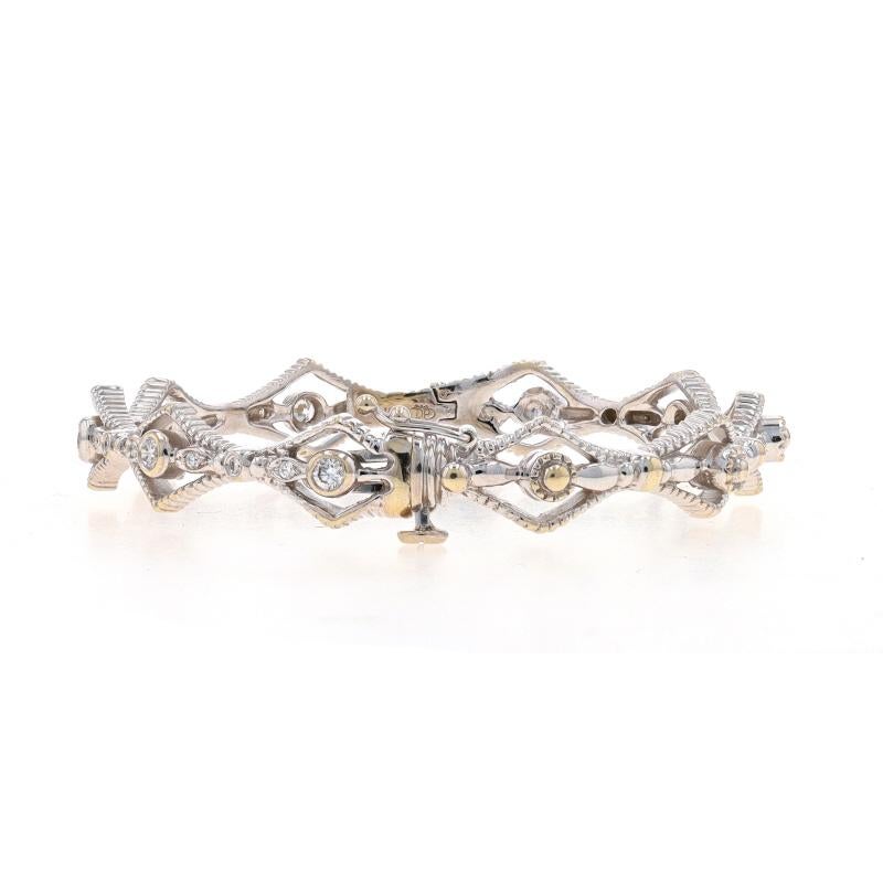 Round Cut Doris Panos Diamond Bangle Bracelet 6 3/4