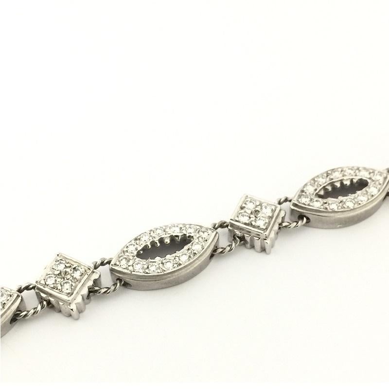 Doris Panos Diamond Bracelet in 18k White Gold 
Diamonds 1.45 carat total weight 
Length 7