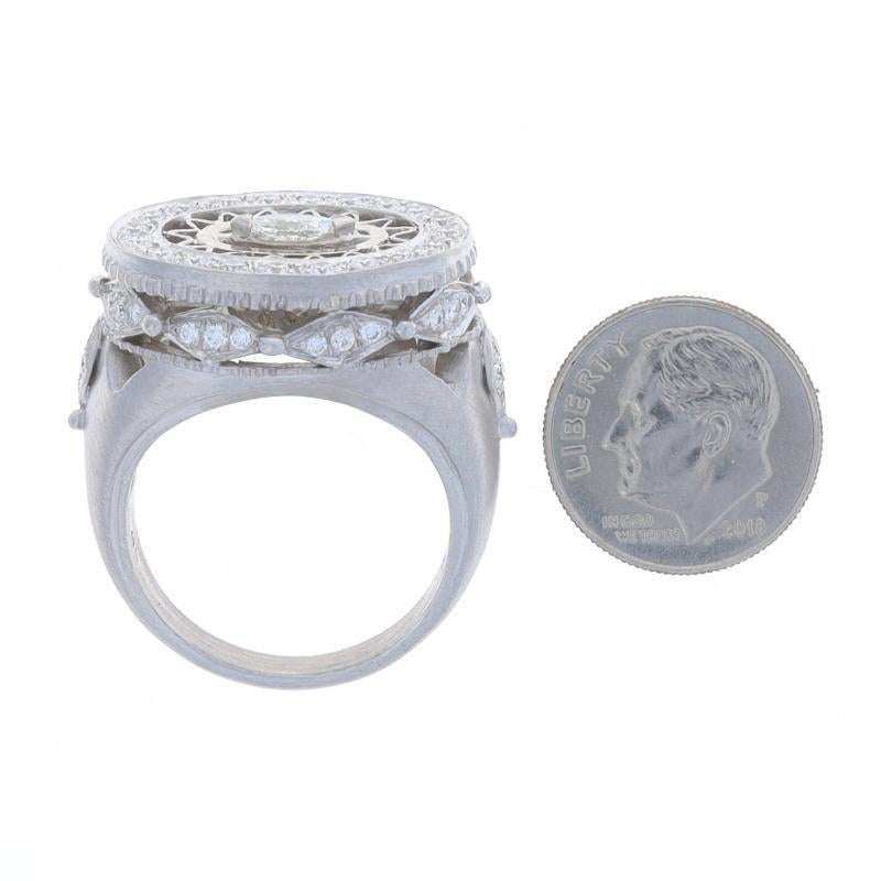 De las mujeres Doris Panos Anillo con Halo de Diamantes Oro Blanco 18k Marquesa 1,28ctw Halo Oculto 10 1/2 en venta