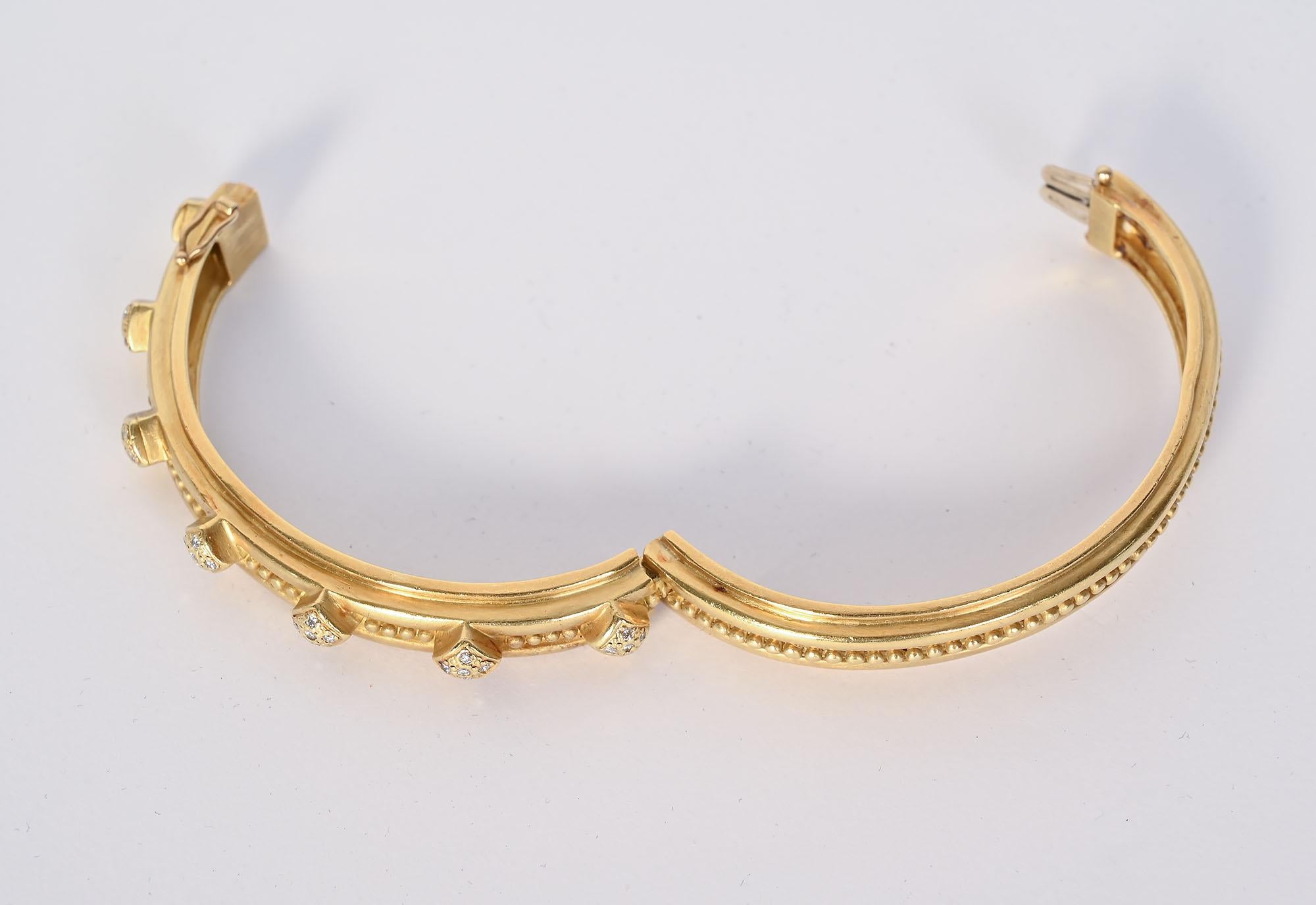 Taglio brillante Bracciale in oro e diamanti Doris Panos in vendita