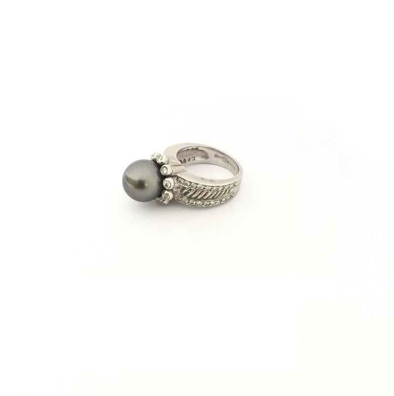 Doris Panos Grauer Perlen- und Diamant-Damenring R816GRY im Angebot 1