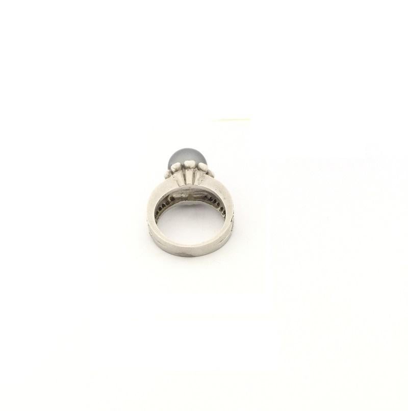 Women's or Men's Doris Panos Gray Pearl and Diamond Ladies Ring R816GRY