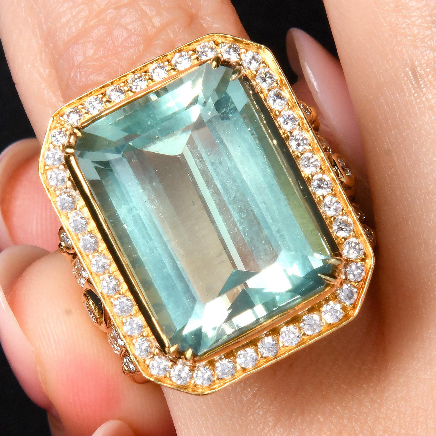 Doris Panos Bague en or jaune 18k avec améthyste verte et diamant Pour femmes en vente
