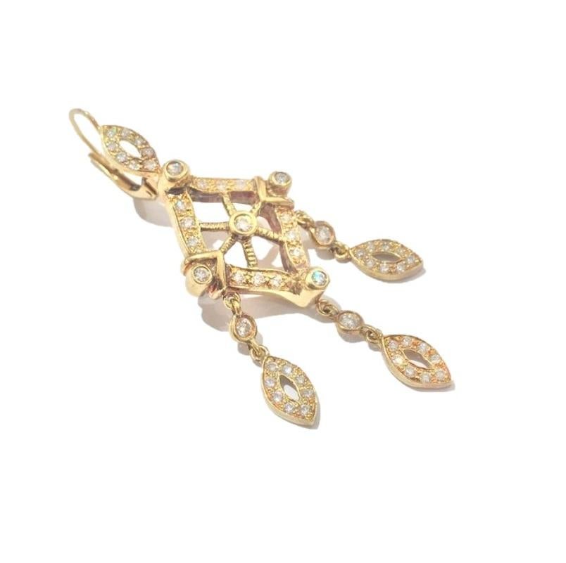 Doris Panos Ladies Diamond Earring in 18k Yellow Gold 
Diamonds 1.55 carat total weight 
ER185HDD