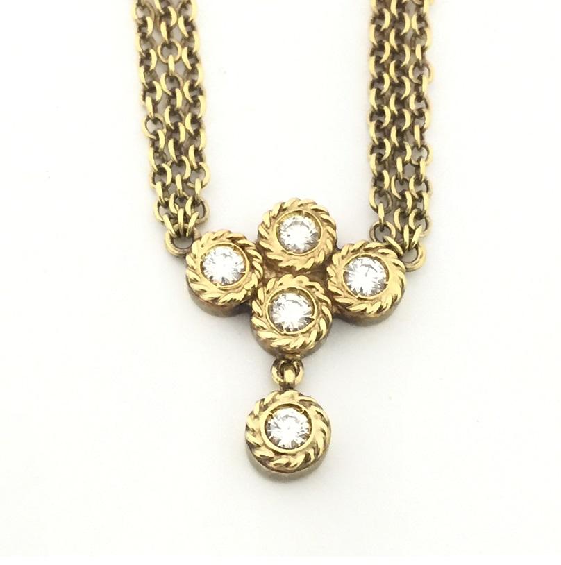 Doris Panos Diamond Necklace in 18k Yellow Gold 
Diamonds 1.05 carat total weight 
Length 16
