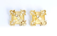 Doris Panos Large Diamond Gold Clip Earrings