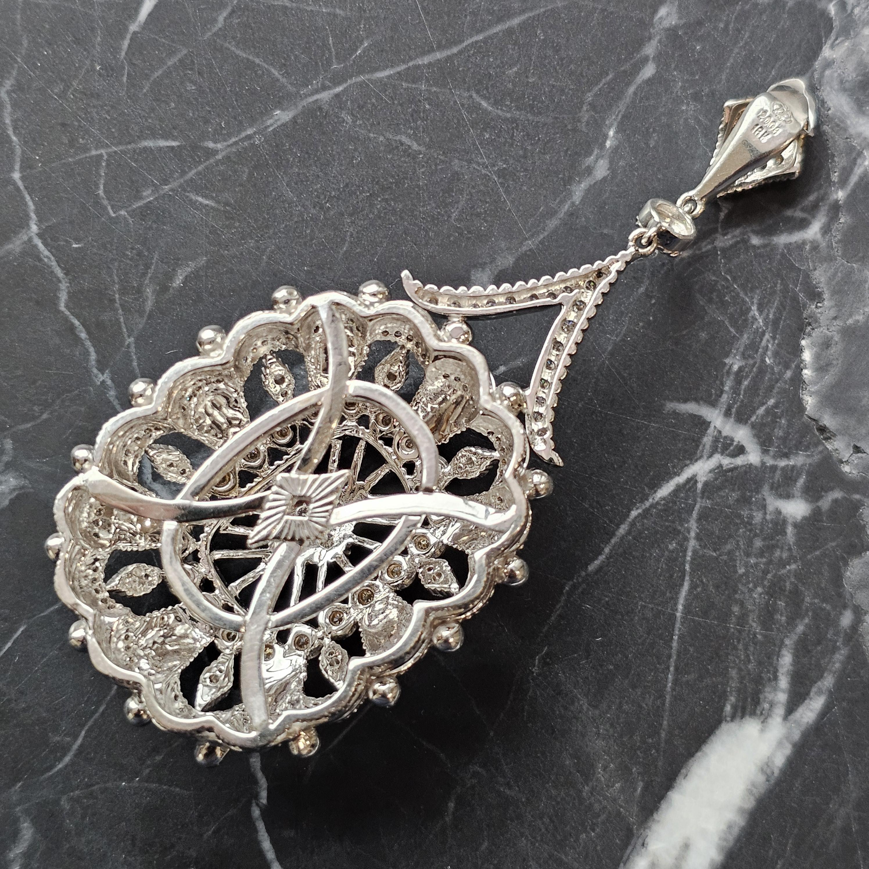 Doris Panos Pendentif diamant large or blanc 18k 3.5