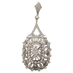 Doris Panos Large Diamond Pendant 18k White Gold 3.5"
