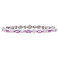 Doris Panos - Bracelet 6" en or blanc 18k Marq 2.85ctw avec saphir rose et diamant