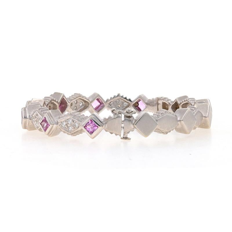 Doris Panos Pulsera de zafiro rosa y diamantes 6