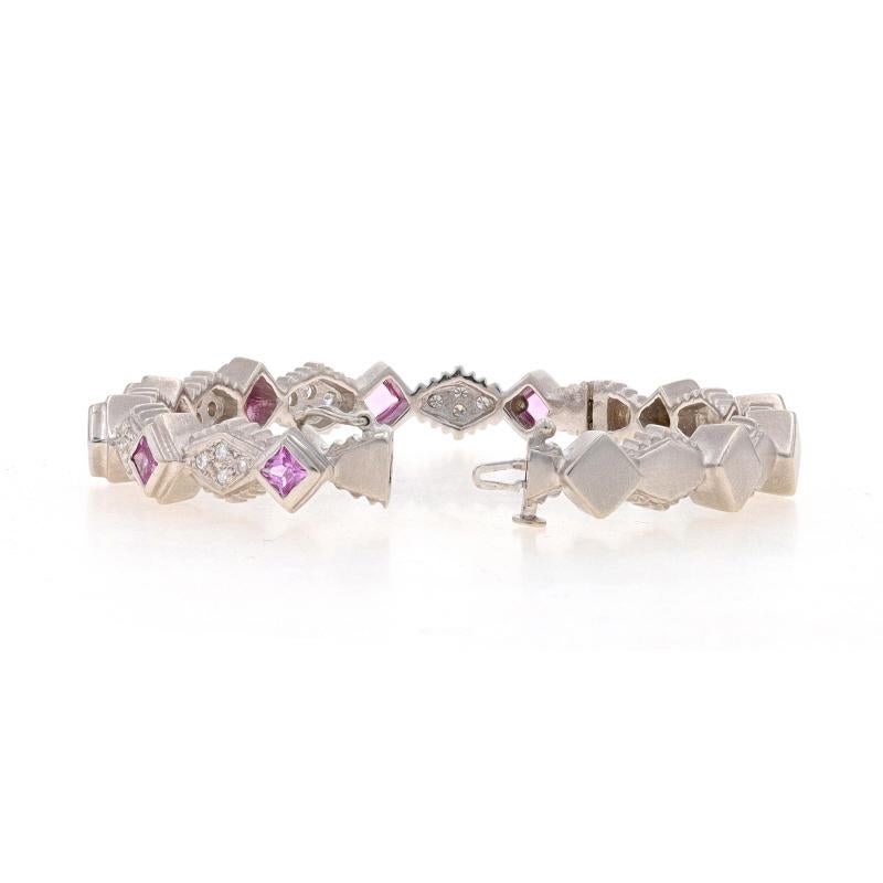 De las mujeres Doris Panos Pulsera de zafiro rosa y diamantes 6