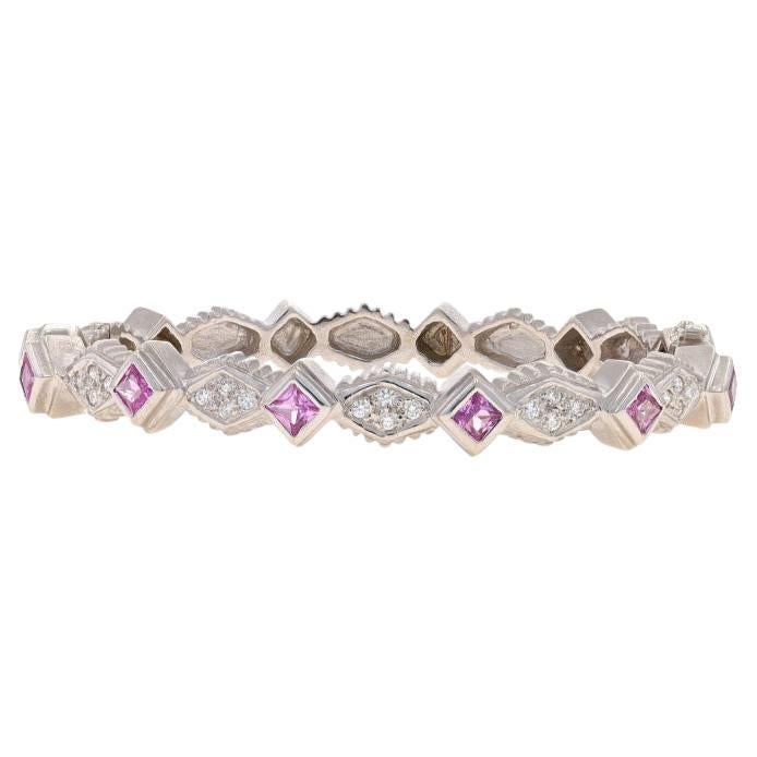 Doris Panos - Bracelet saphir rose et diamant - Or blanc 18k Sq 1.76ctw