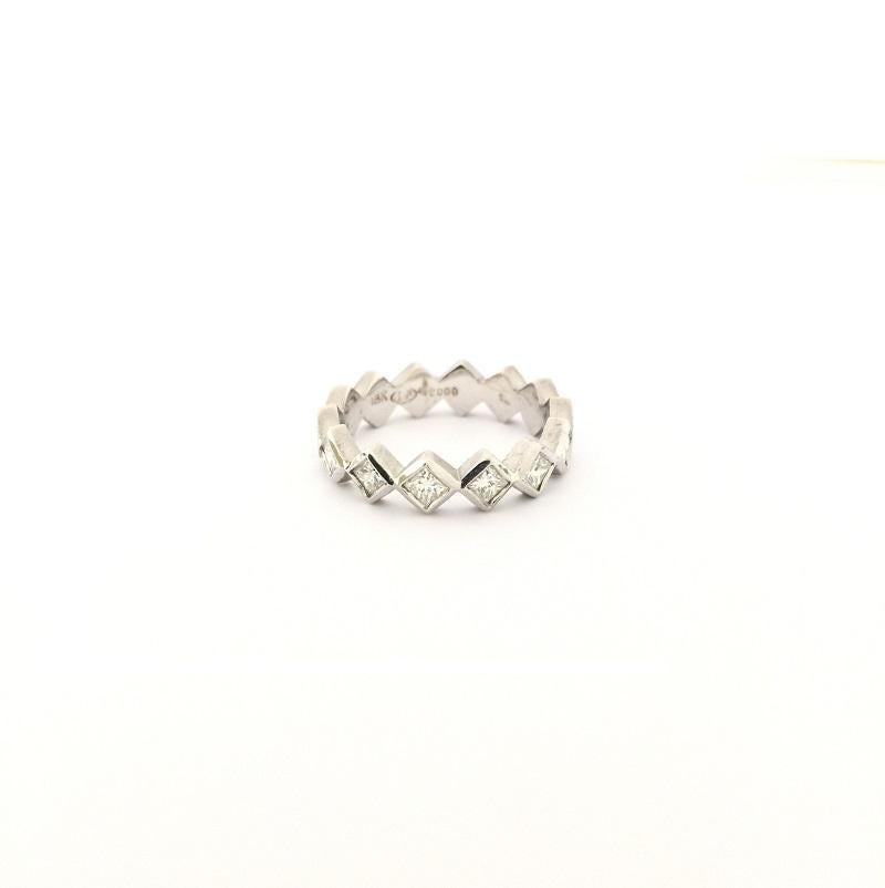 Doris Panos Prinzessinnenschliff Diamantband R786WG für Damen oder Herren im Angebot