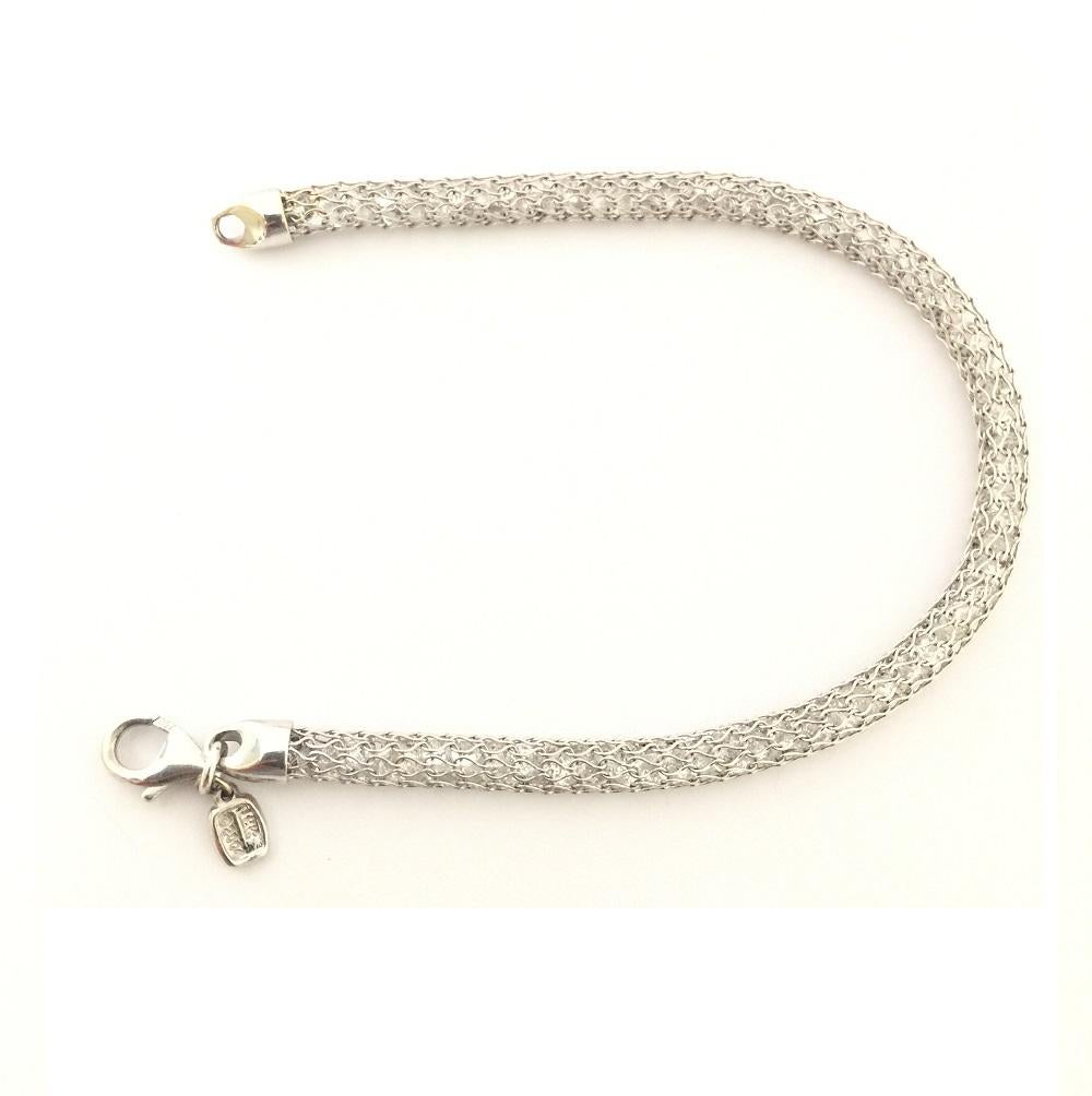 Doris Panos White Topaz Gold Mesh Ladies Bracelet BR7021 In New Condition In Wilmington, DE