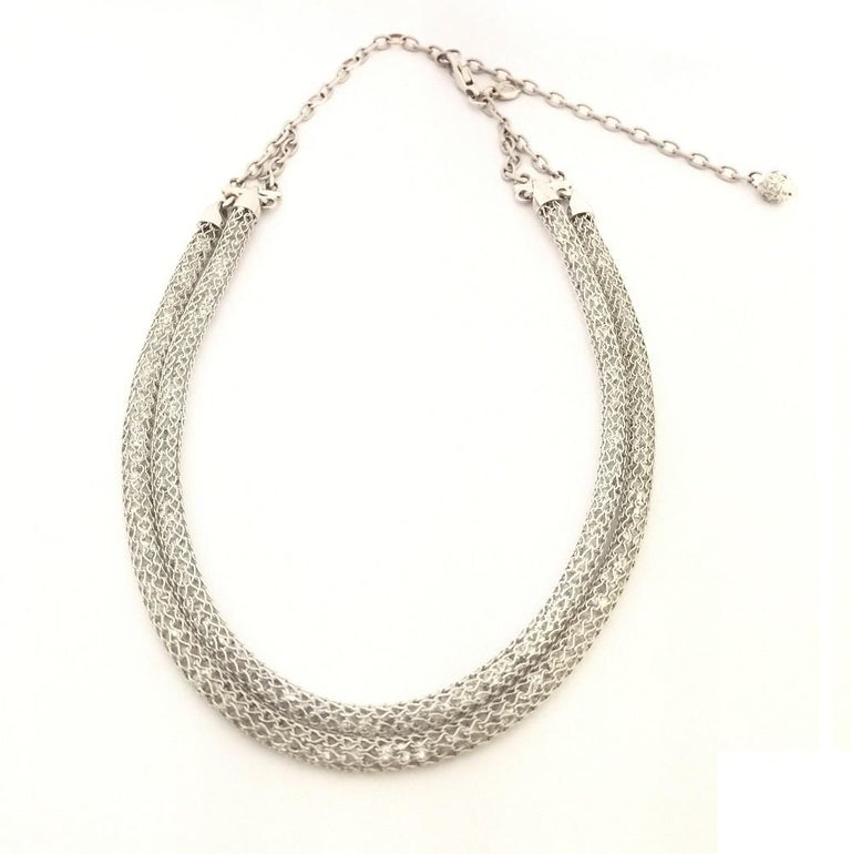 Doris Panos White Topaz Mesh Diamond Necklace NCCH6210 For Sale at 1stDibs