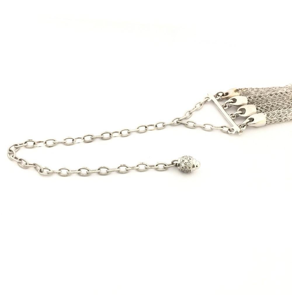 Doris Panos Weiß Topas Mesh Diamant-Halskette NCCH6410WG (Rundschliff) im Angebot