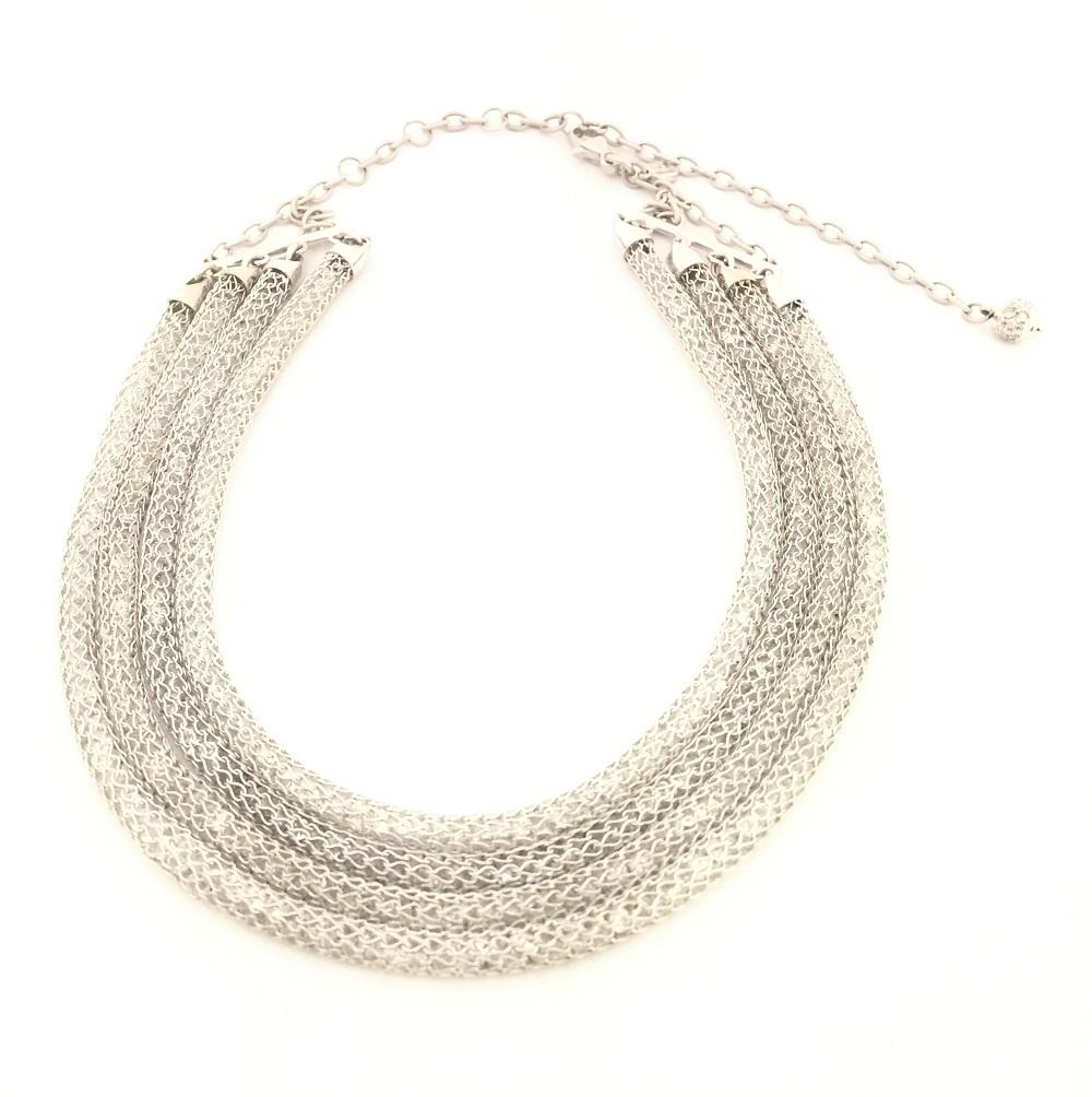 Women's or Men's Doris Panos White Topaz Mesh Diamond Necklace NCCH6410WG For Sale