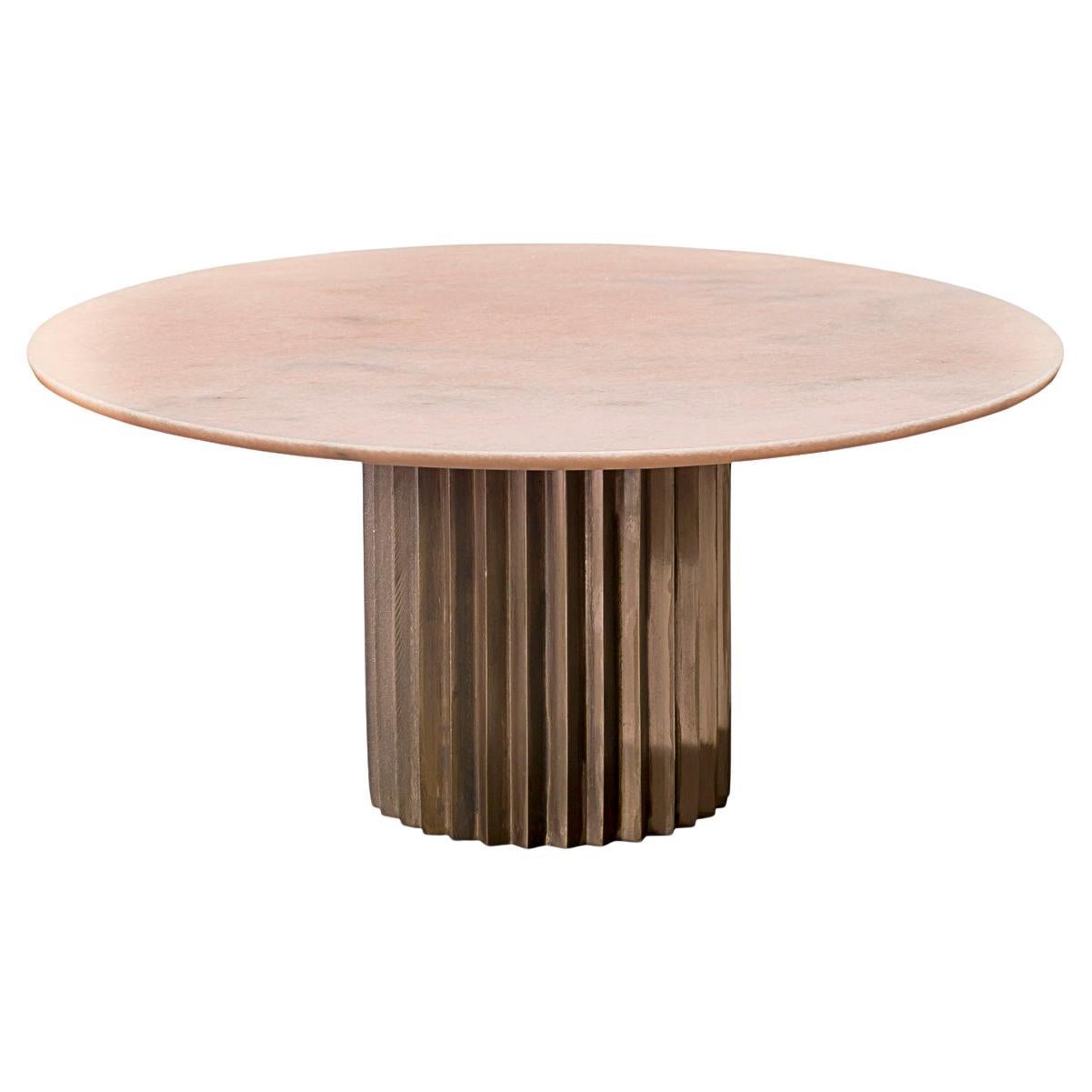 Doris Pink Portugal Marble Round Dining Table by Fred and Juul