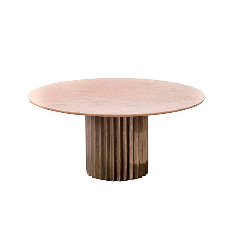 Doris Round Pedestal Dining Table In Pink Marble And Cast Bronze For At 1stdibs Doris Round Pedestal Dining Table In, Dining Table Round Pedestal