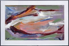 Engaging the Flow Abstract Painting, Acrylic on Paper, Signed