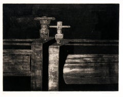 "Press Two" - Artist's Proof Etching in Ink on Paper