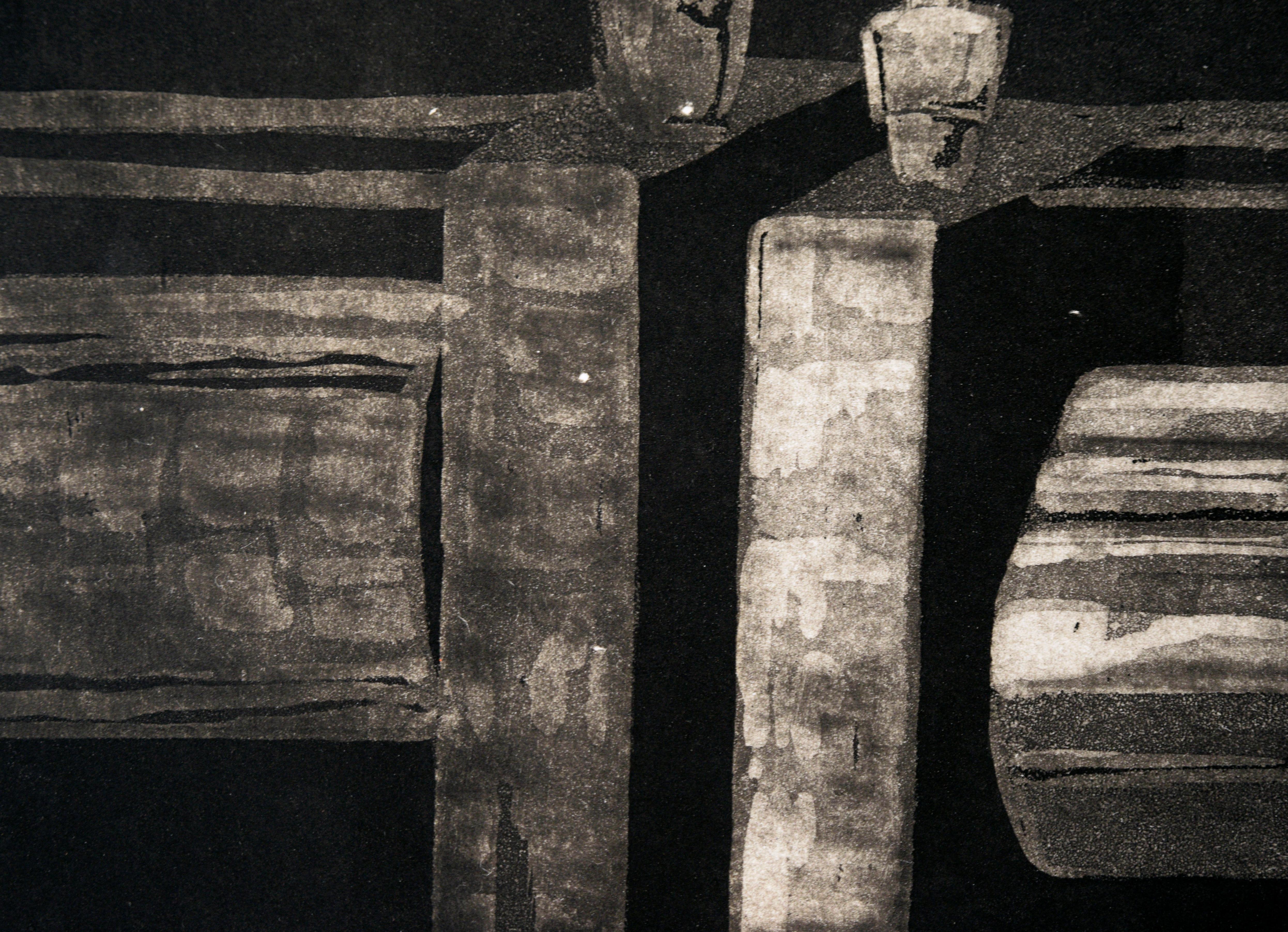 „Press Two“ - Artist''s Proof-Radierung mit Tinte auf Papier (Abstrakter Impressionismus), Print, von Doris Warner