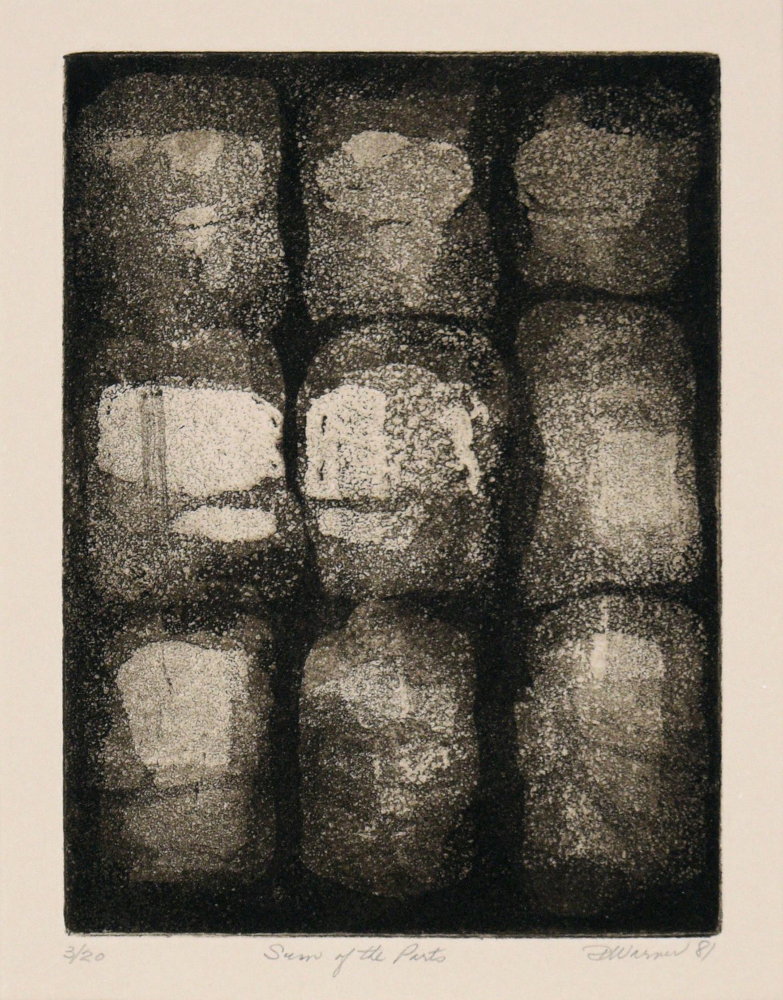 „Sum of the Parts“ – Abstrakte Radierung mit Tinte auf Papier (#3/20) – Print von Doris Warner