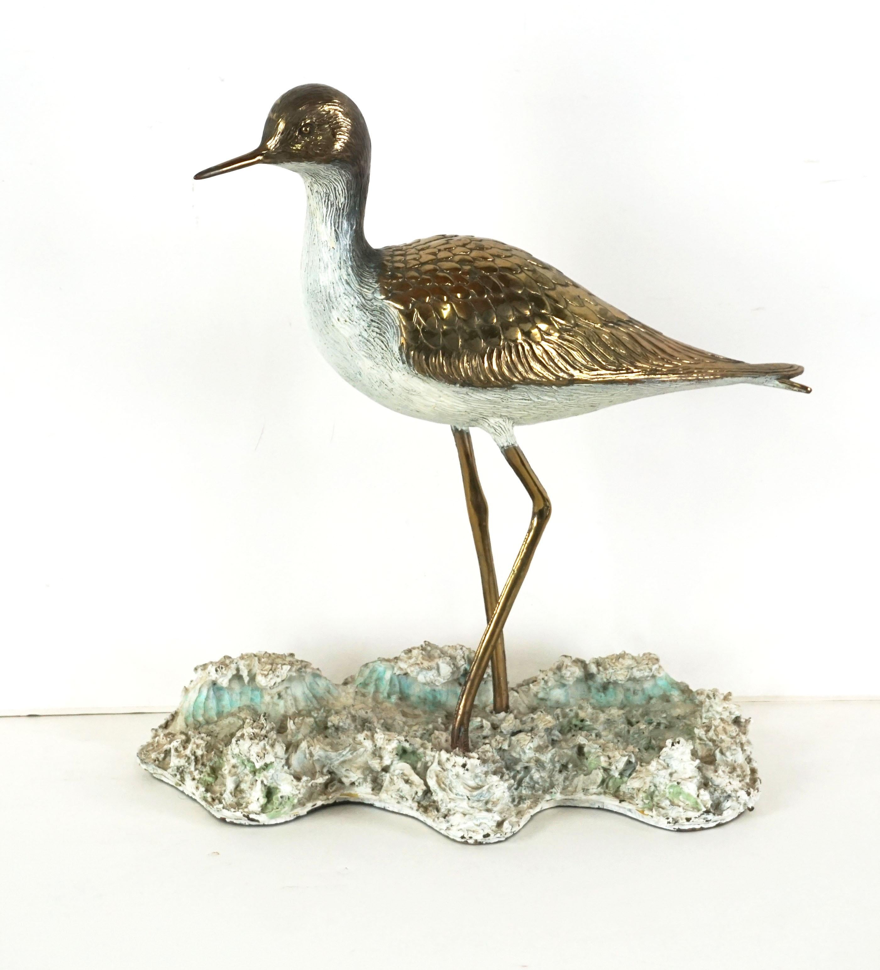 Bronze Sculpture -- California Shorebird in the Waves For Sale 1