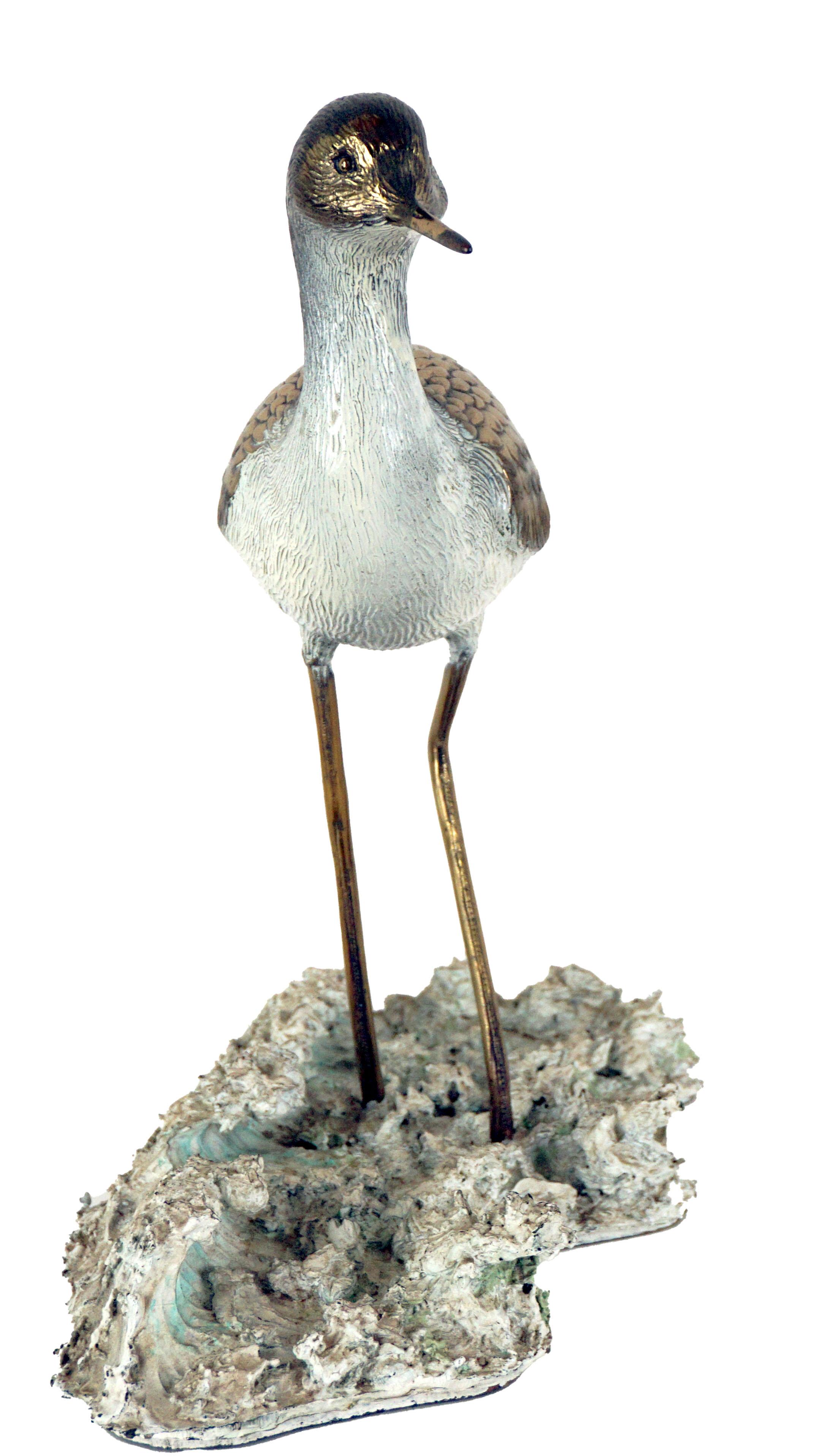 Bronze Sculpture -- California Shorebird in the Waves For Sale 3