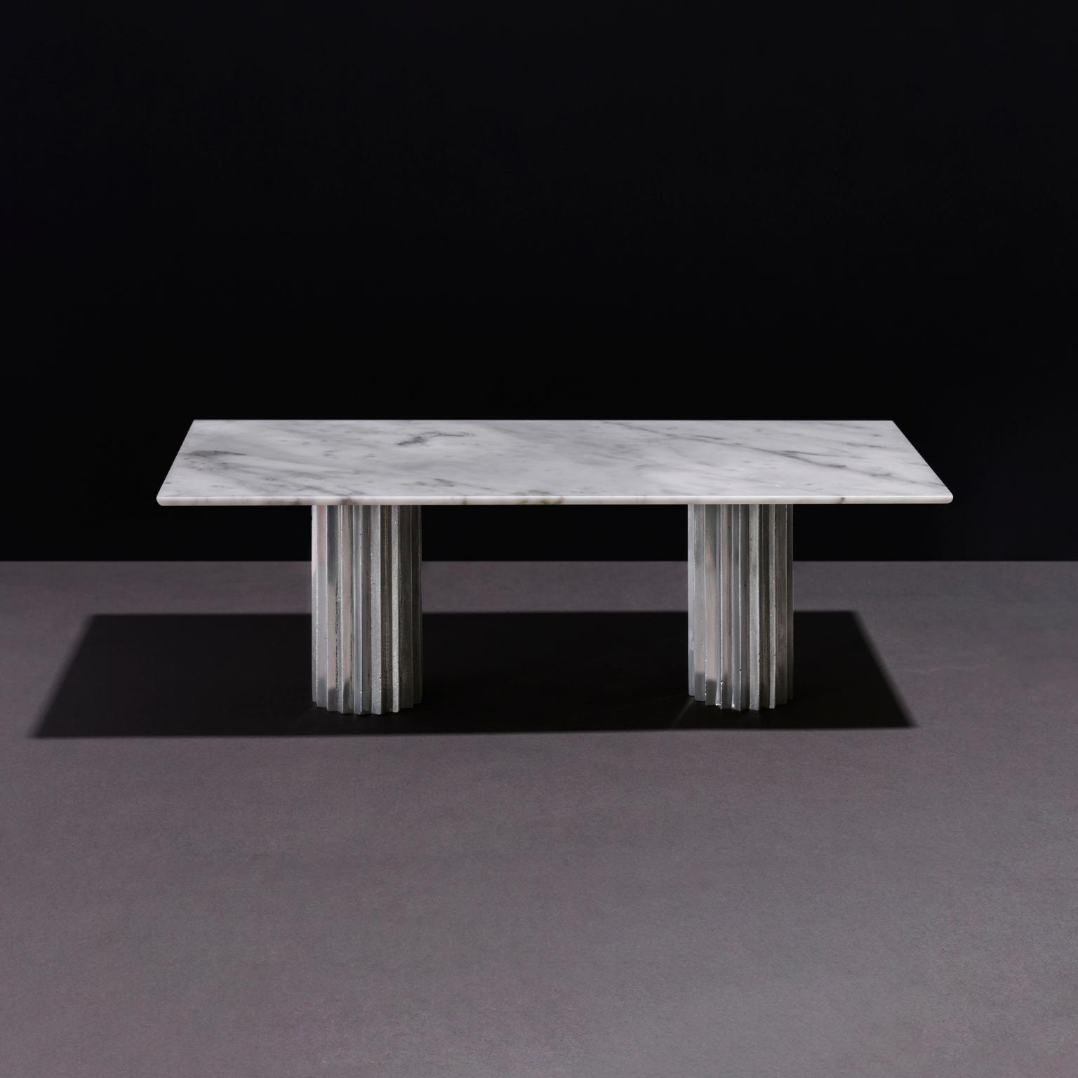 Other Doris White Carrara Marble Rectangular Dining Table by Fred and Juul For Sale
