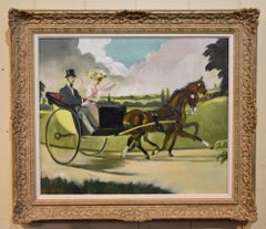 Vintage Oil Painting by Doris Zinkeisen "Out for a Ride"