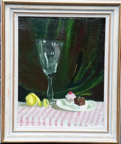 Still Life with Cakes - Scottish 1950s art still life oil painting female artist