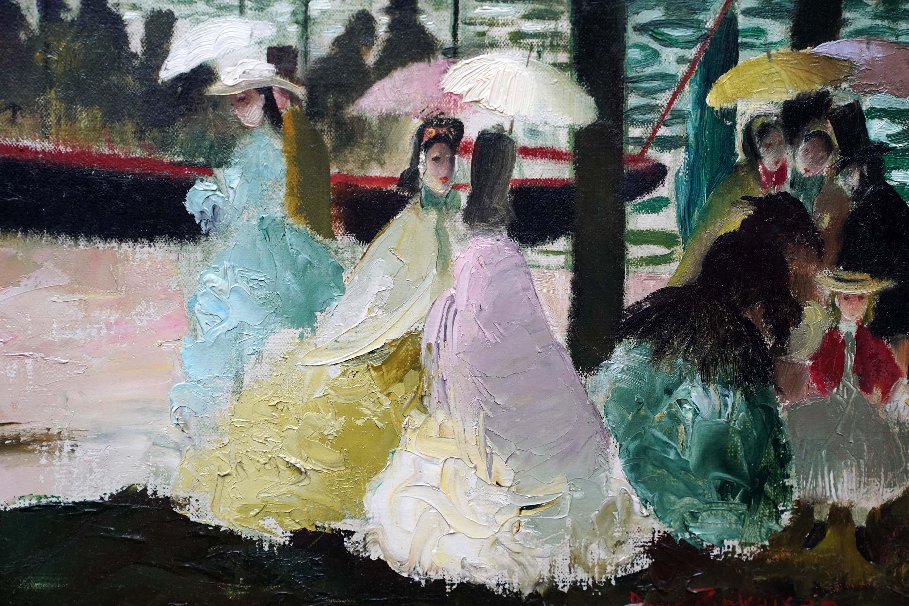 The Steamboat - British Post Impressionist art oil painting female artist For Sale 1