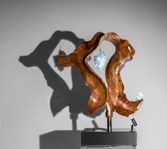 Dorit Schwartz Teak Root and Quartz Crystal Sculpture